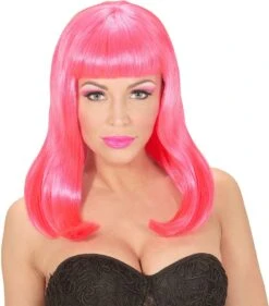 Lange Pruik Neon Roze -Halloween-Kostuums lange pruik neon roze 2