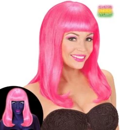 Lange Pruik Neon Roze -Halloween-Kostuums lange pruik neon roze 3