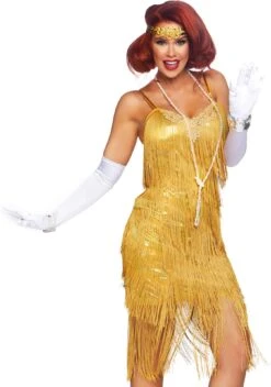 Luxe Flapper Jurk Goud -Halloween-Kostuums luxe flapper jurk goud 3