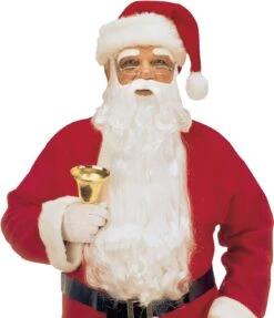 Luxe Kerstman Baard Met Snor En Wenkbrauwen Wit -Halloween-Kostuums luxe kerstman baard met snor en wenkbrauwen wit 2