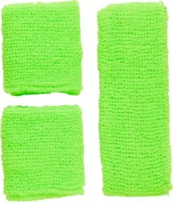 Neon Groene Zweetbandjes Set