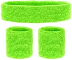 Neon Groene Zweetbandjes Set -Halloween-Kostuums neon groene zweetbandjes set 4