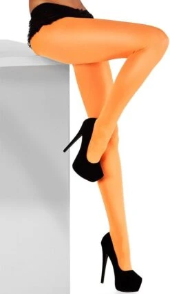 Neon Oranje Panty Opaque