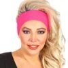 Neon Roze 80s Hoofdband -Halloween-Kostuums neon roze 80s hoofdband 0