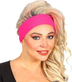 Neon Roze 80s Hoofdband -Halloween-Kostuums neon roze 80s hoofdband 1