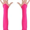 Neon Roze Toploze Satijnen Handschoenen -Halloween-Kostuums neon roze toploze satijnen handschoenen 0