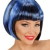 Nette Disco Pruik Zwart-blauw -Halloween-Kostuums nette disco pruik zwart blauw 0