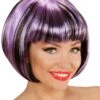 Nette Disco Pruik Zwart-paars -Halloween-Kostuums nette disco pruik zwart paars 0