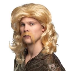 New Kids Blonde Pruik Met Snor
