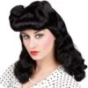Opgestoken Zwarte Pruik Dames -Halloween-Kostuums opgestoken zwarte pruik dames 0