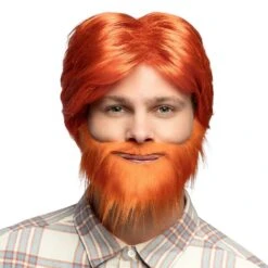 Oranje Pruik Met Grote Baard
