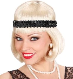 Pailletten Hoofdband Zwart