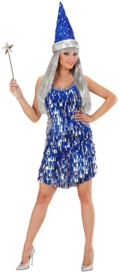 Pailletten Jurk Blauw/zilver -Halloween-Kostuums pailletten jurk blauw zilver 1