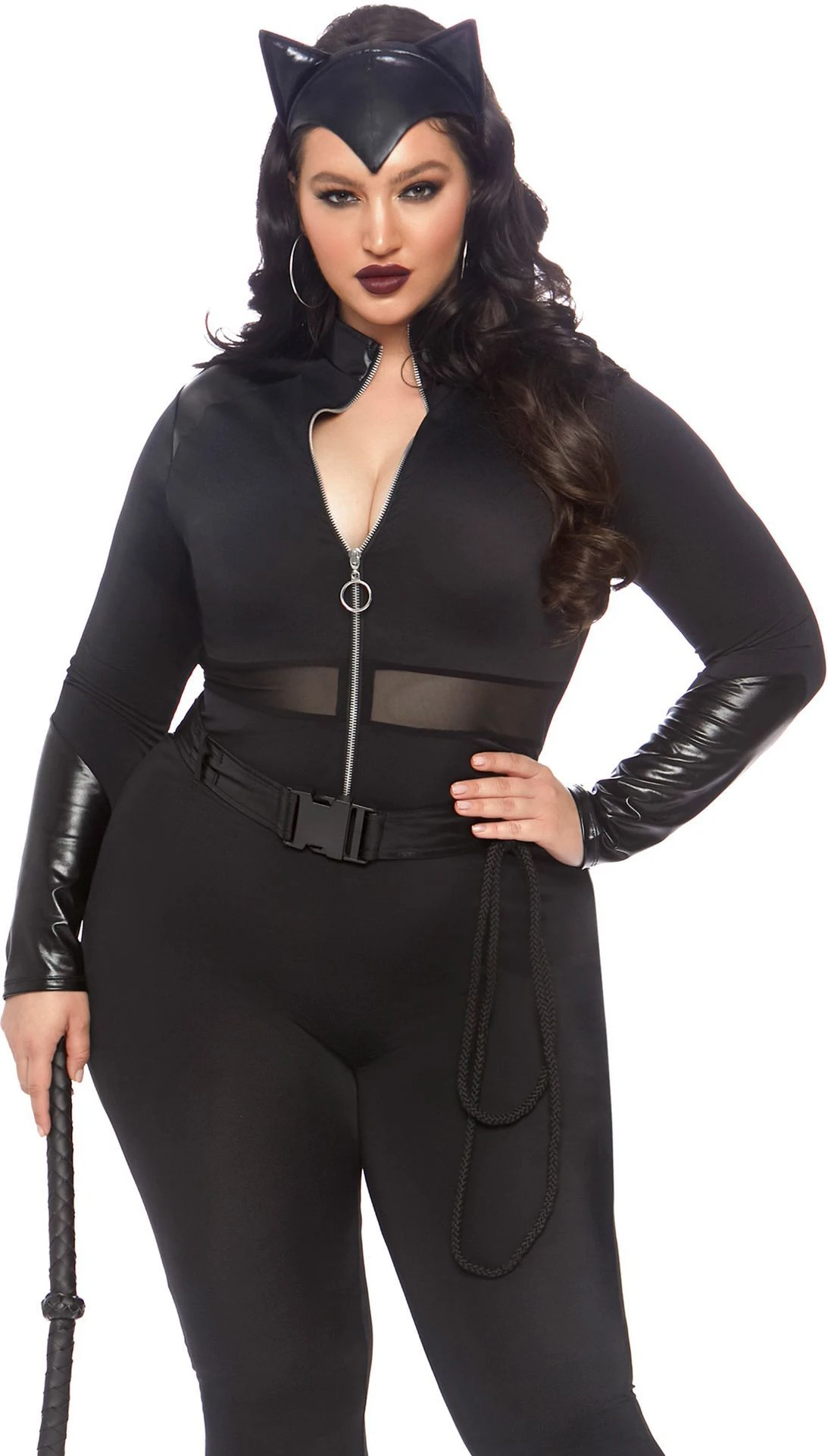 Plussize Zwarte Catsuit 3 Plussize Zwarte Catsuit