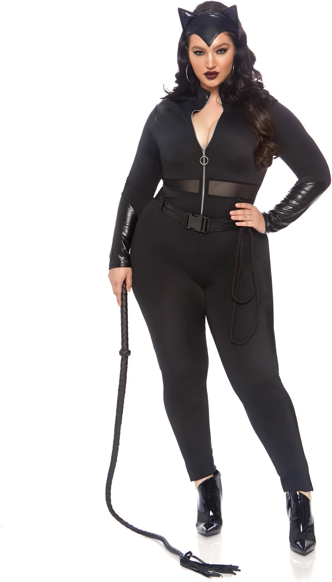 Plussize Zwarte Catsuit 5 Plussize Zwarte Catsuit - Afbeelding 3