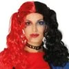Pruik Harley Quinn Zwart En Rood -Halloween-Kostuums pruik harley quinn zwart en rood 0