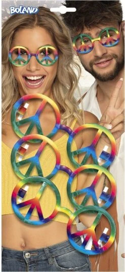 Rainbow Peace Hippie Feestbrillen