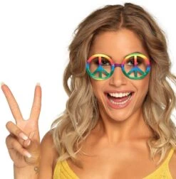 Rainbow Peace Hippie Feestbrillen -Halloween-Kostuums rainbow peace hippie feestbrillen 2