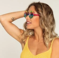 Rainbow Peace Hippie Feestbrillen -Halloween-Kostuums rainbow peace hippie feestbrillen 3