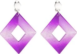 Retro Oorbellen Disco Paars