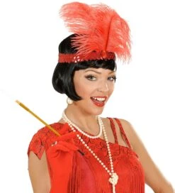 Rode Flapper Hoofdband -Halloween-Kostuums rode flapper hoofdband 2