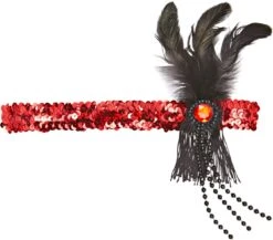 Rode Pailletten Flapper Hoofdband