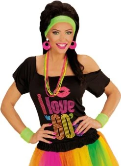 Roze 80s Ring Oorbellen -Halloween-Kostuums roze 80s ring oorbellen 2