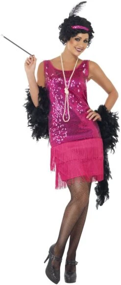 Roze Flapper Jurk Jaren 20
