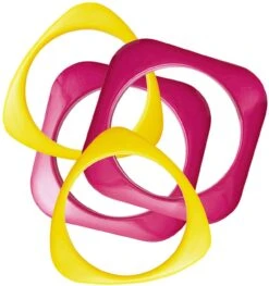 Roze Gele Disco Armbanden 4 Stuks