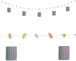 Roze-groene Lantaarn Feestslinger