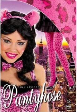Roze Luipaard Print Panty -Halloween-Kostuums roze luipaard print panty 1