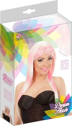Roze Witte Mode Pruik -Halloween-Kostuums roze witte mode pruik 2