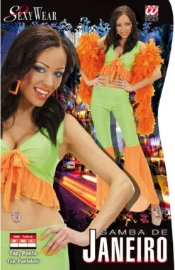 Samba Kleding Groen/oranje 7 Samba Kleding Groen/oranje -Halloween-Kostuums samba kleding groen oranje 2