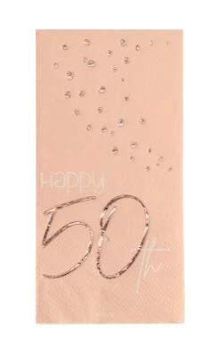 Servetten Elegant Lush Blush 50 Jaar 10 Stuks