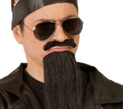 Set Van 12 Zwarte Plaksnorren -Halloween-Kostuums set van 12 zwarte plaksnorren 2