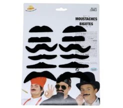 Set Van 12 Zwarte Plaksnorren -Halloween-Kostuums set van 12 zwarte plaksnorren 4