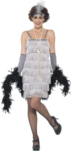 Sexy Flapper Gatsby Zilver