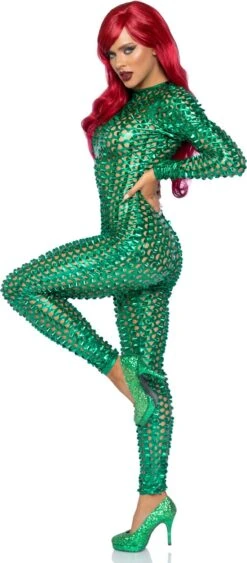 Sexy Groene Lasergesneden Catsuit -Halloween-Kostuums sexy groene lasergesneden catsuit 2