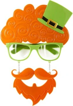 St. Patricksday Bril Met Snor En Baard