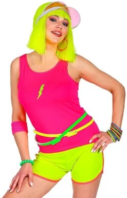 Tanktop Roze Neon -Halloween-Kostuums tanktop roze neon 3