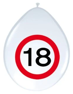 Verjaardag 18 Jaar Verkeersbord Ballonnen