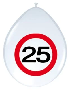 Verjaardag 25 Jaar Verkeersbord Ballonnen