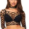 Visnet Crop Topje Zwart -Halloween-Kostuums visnet crop topje zwart 0
