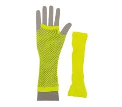 Visnet Handschoenen Neon Geel Lang -Halloween-Kostuums visnet handschoenen neon geel lang 2