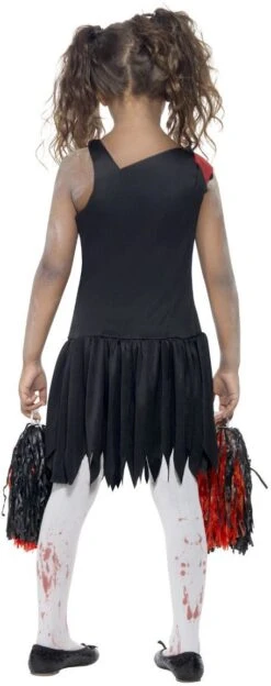 Halloween-Kostuums -Halloween-Kostuums zombie cheerleader outfit zwart rood 1