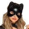 Zwart Catwoman Half Masker -Halloween-Kostuums zwart catwoman half masker 0
