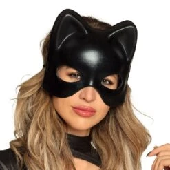 Zwart Catwoman Half Masker