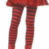 Zwart Rood Gestreepte Kinder Panty -Halloween-Kostuums zwart rood gestreepte kinder panty 0
