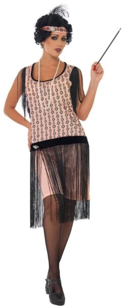 Halloween-Kostuums -Halloween-Kostuums zwart roze flapperjurk dames 1