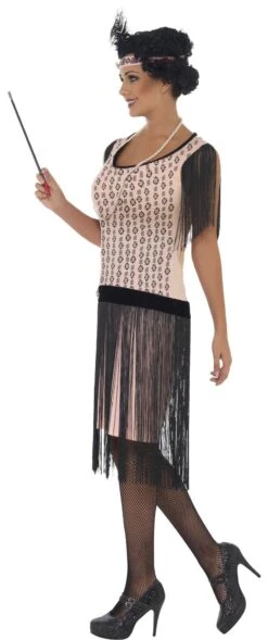 Zwart Roze Flapperjurk Dames -Halloween-Kostuums zwart roze flapperjurk dames 3